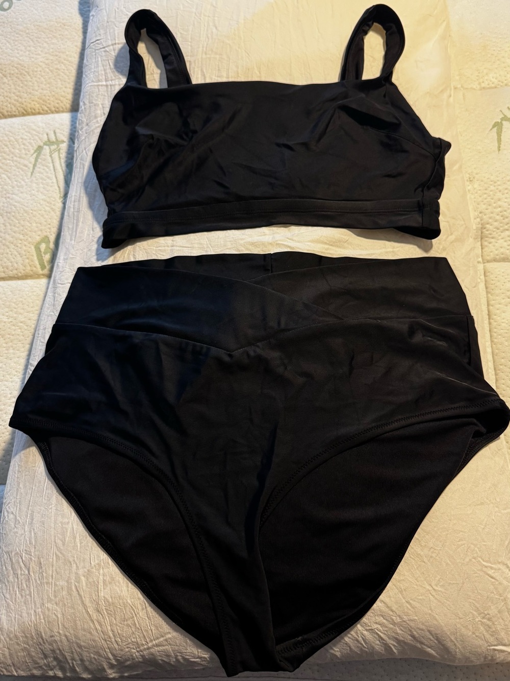 aerie Black Two-Piece High-Waist Bikini